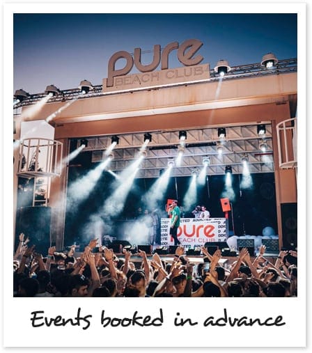 Events Booked in Advance